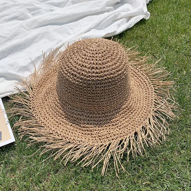 Vacation Sunscreen Beach Hat Foldable Sun Hat Coffee - Shop at LoveMi