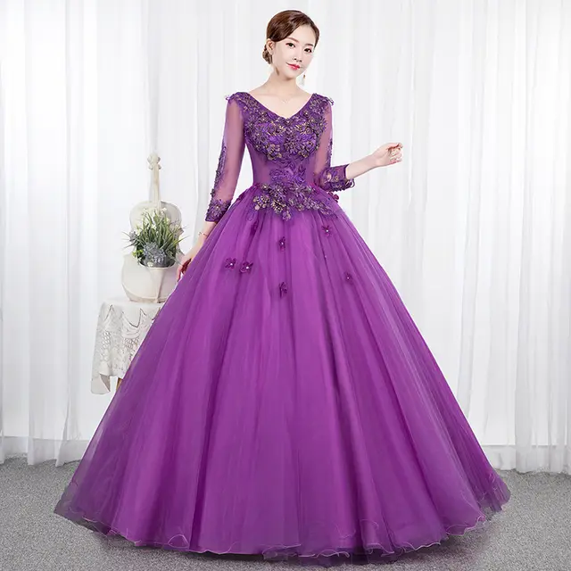 Fantasy Forest Pettiskirt Long Evening Dress Purple - Shop at LoveMi
