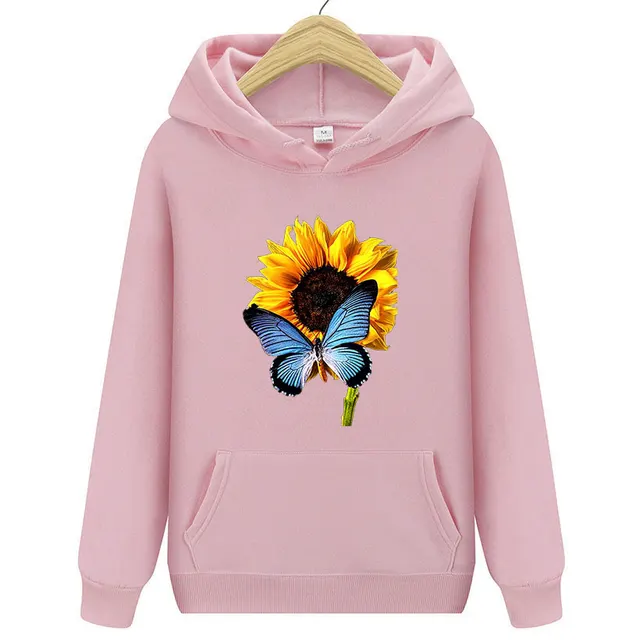 Sunflower Butterfly Sweater Women's Clothing Pink - Shop at LoveMi