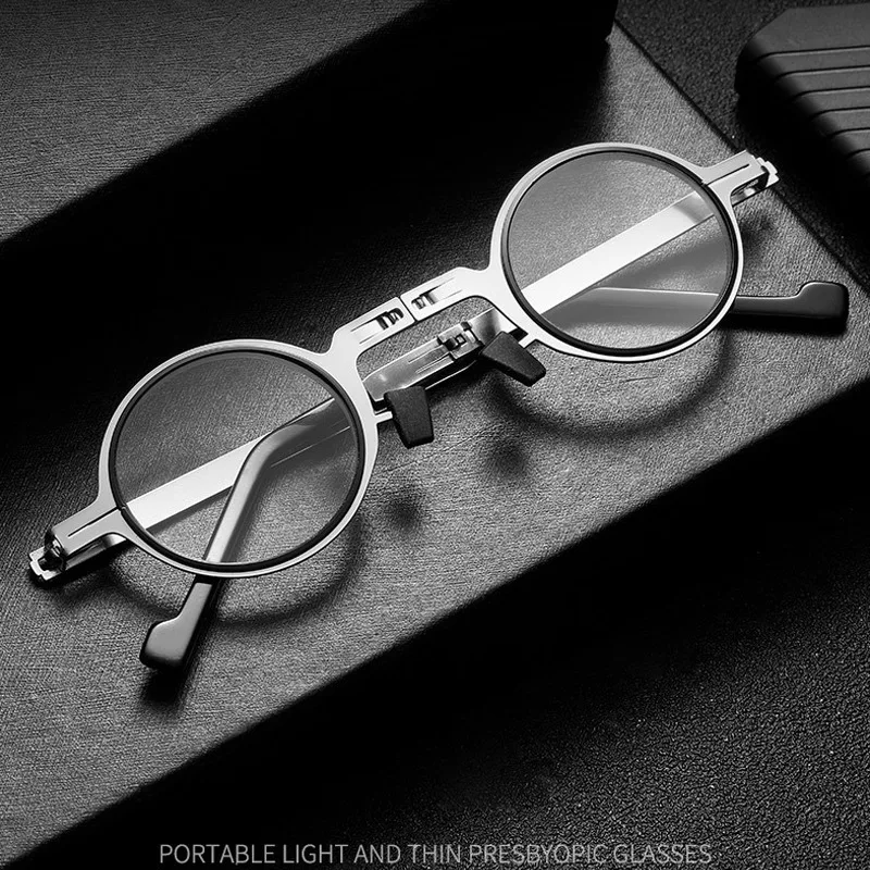 New Unisex Anti-blue Light folding Reading Glasses - Round Frame