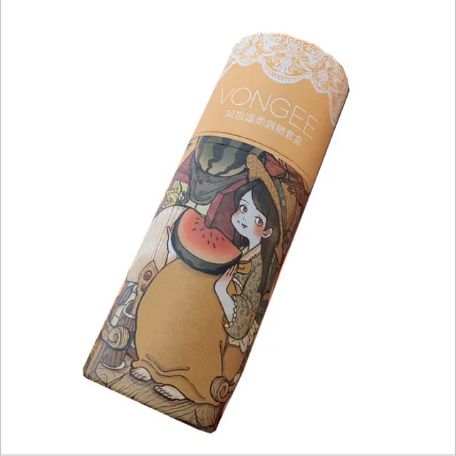 Vintage Printed Gentle Five piece Lip Glaze Set Velvet Matte Matte Khaki - Shop at LoveMi