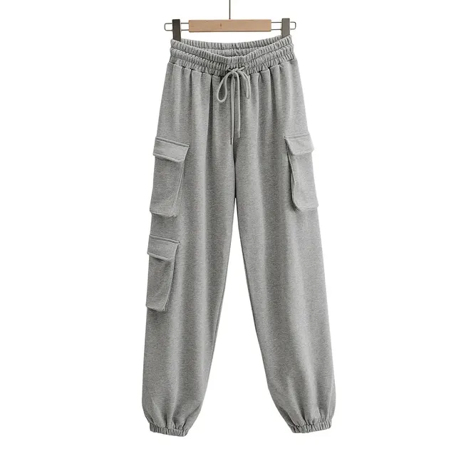 Autumn Women's Multi Pocket Loose Overalls Light Grey - Shop at LoveMi