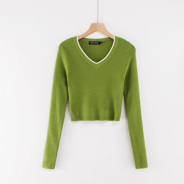 Solid Color Long Sleeved Top For Outer Wear Green - Shop at LoveMi