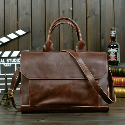 One Shoulder Messenger Business Computer Briefcase Coffee - Shop at LoveMi