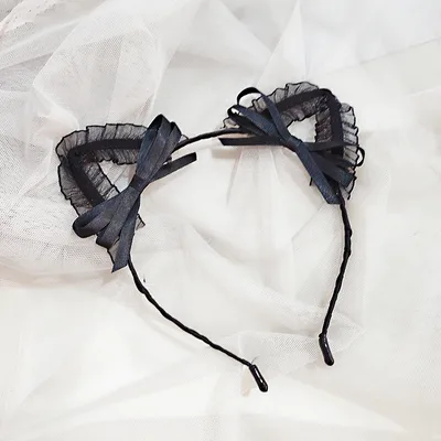 Lace Cat Ears Headband Children's Hair Accessories Cute Rabbit Ears Headband Lace Sexy Hairpin - Shop at LoveMi