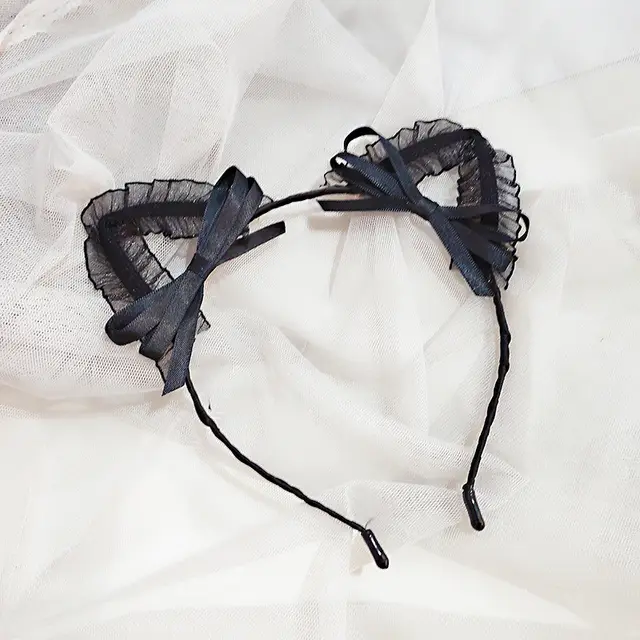 Lace Cat Ears Headband Children's Hair Accessories Cute Rabbit Ears Headband Lace Sexy Hairpin - Shop at LoveMi