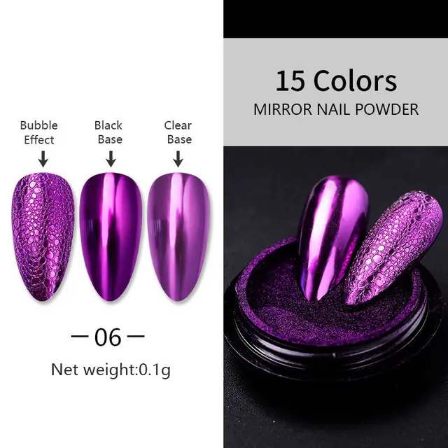 Nail Art Laser Mirror Silver Fine Plating Metal Glitter Dark Purple - Shop at LoveMi