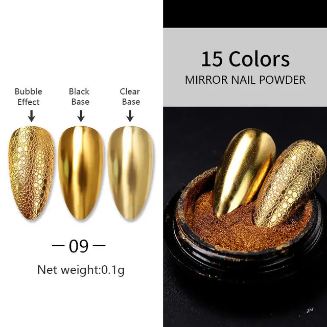 Nail Art Laser Mirror Silver Fine Plating Metal Glitter Gold - Shop at LoveMi