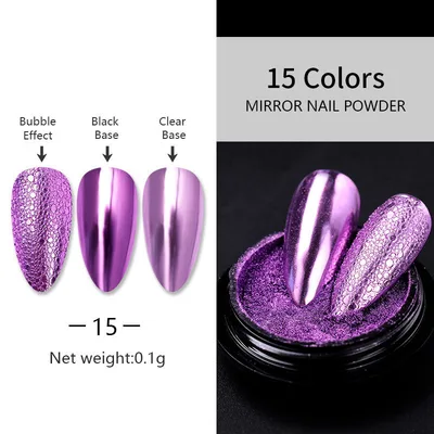 Nail Art Laser Mirror Silver Fine Plating Metal Glitter Light Purple - Shop at LoveMi