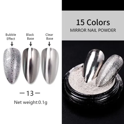 Nail Art Laser Mirror Silver Fine Plating Metal Glitter Silver - Shop at LoveMi