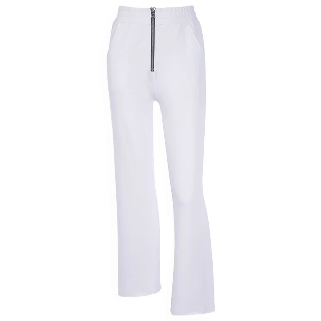 Fashion All match Elastic Waist thin White Wide leg Pants White - Shop at LoveMi