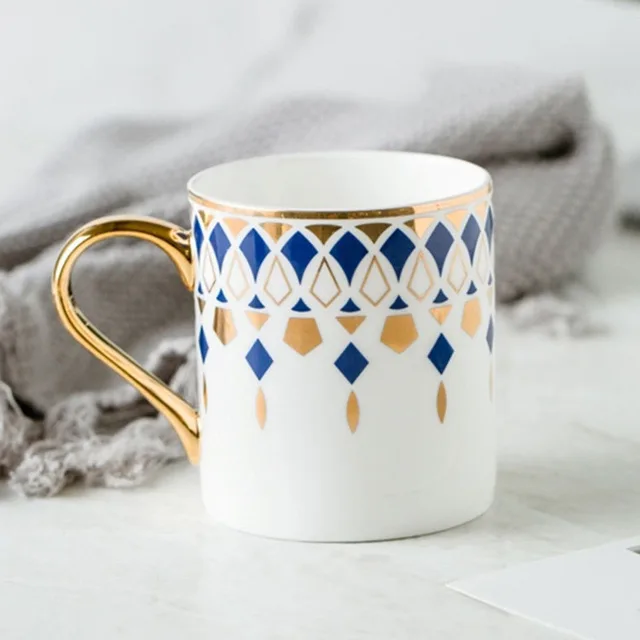 Creative Gold Light Luxury Ceramic Mug British Style H - Shop at LoveMi