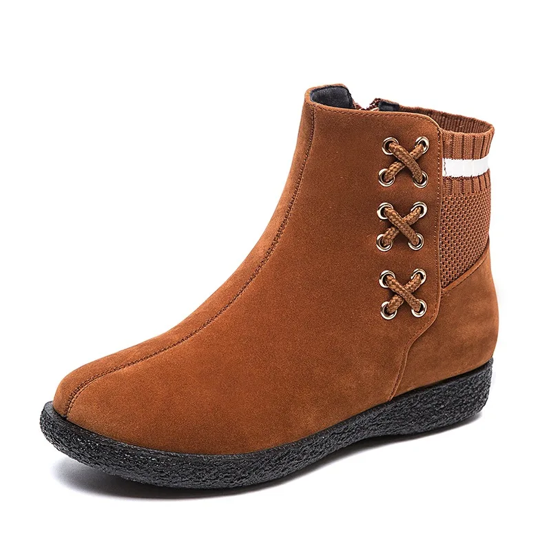 New Autumn And Winter Snow Boots Women's Plus Size Plus Velvet Cotton Shoes Yellow - Shop at LoveMi