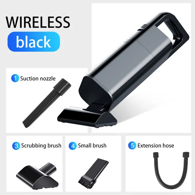 Wireless Rechargeable Handheld Vacuum Cleaner Black - Shop at LoveMi