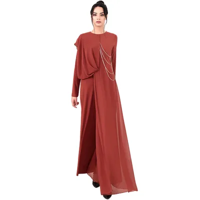 Fashionable Muslim Women's Pure Color Simple Jumpsuit Rose - Shop at LoveMi