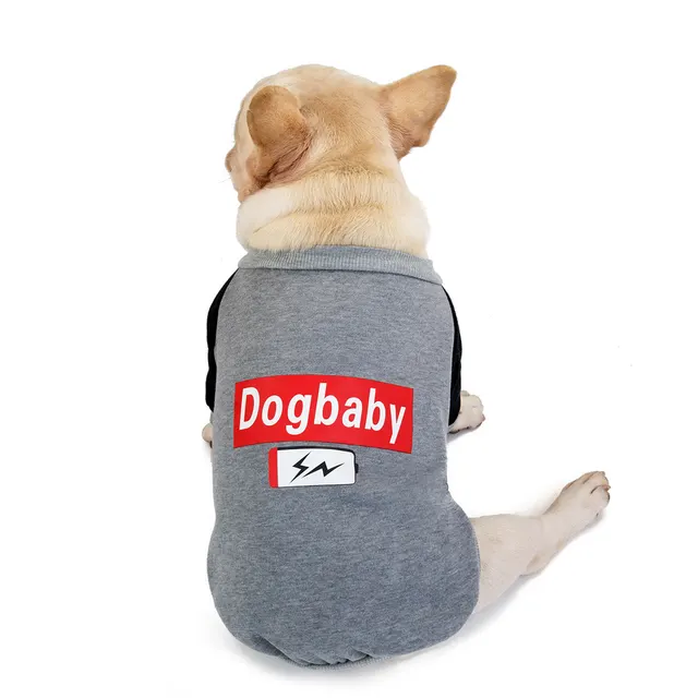 Autumn And Winter Pet Clothing Puppy Bulldog Sweater Grey - Shop at LoveMi