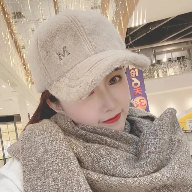 Warm Cap Korean Fashion Street Lamb Hair Winter Baseball Cap Khaki - Shop at LoveMi