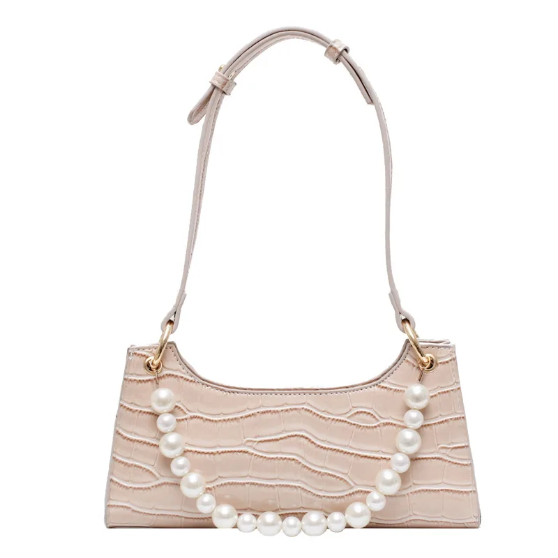 Summer New Fashion Pearl Tide Korean Style All Match Shoulder Bag Khaki - Shop at LoveMi