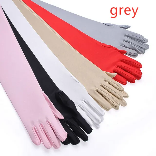 Women's High Elastic Long Gloves With Sun Protection And UV Protection Grey - Shop at LoveMi