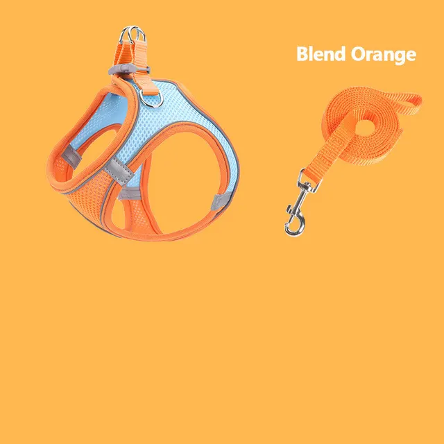 Pet Chest Strap Breathable Vest Reflective Traction Rope Suit Blend Orange - Shop at LoveMi