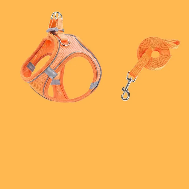 Pet Chest Strap Breathable Vest Reflective Traction Rope Suit Orange - Shop at LoveMi