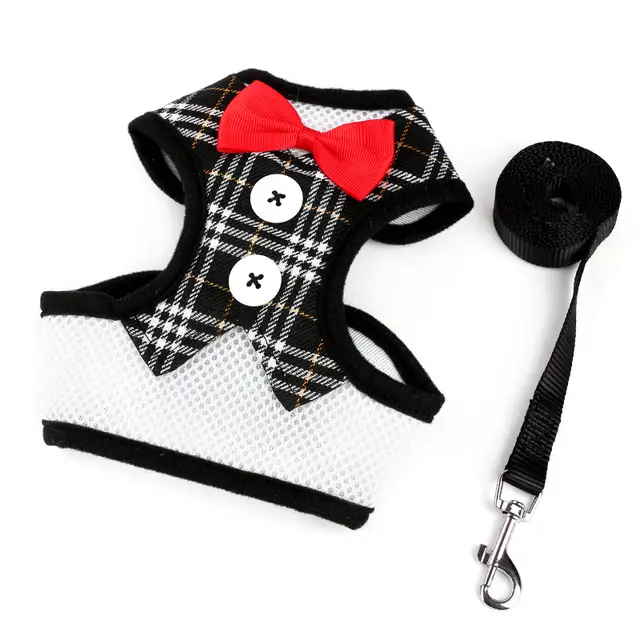 Dog leashes Small dog Teddy vest style bow evening dress chest straps Pet supplies 14 - Shop at LoveMi