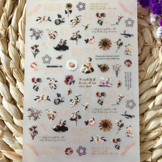 DIY New Japanese Angel Baby Gummed Manicure Stick Thin Nail Stickers - Shop at LoveMi