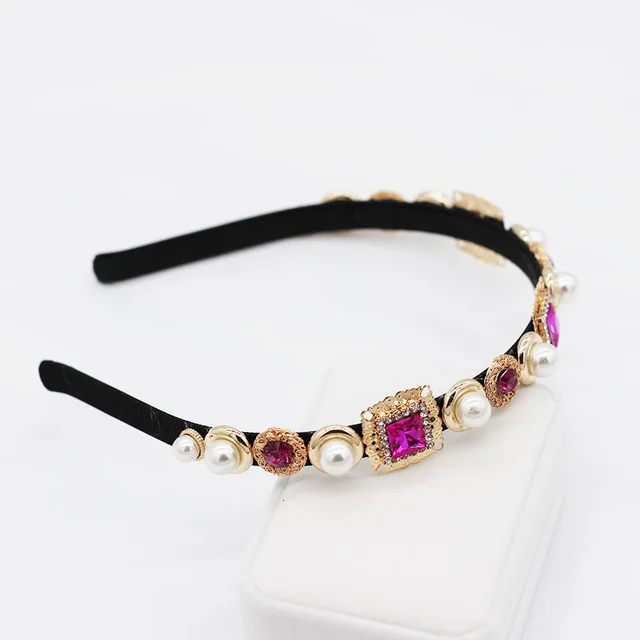 Simple Multi Color Versatile Headband, Exquisite and Delicate Metal Bridal Headband Rose Red - Shop at LoveMi