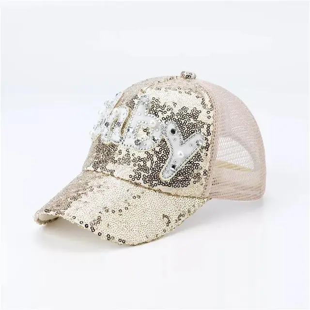 Men's And Women's Caps Men's Hats Sequins Sunscreen Baseball Gold - Shop at LoveMi