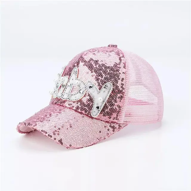 Men's And Women's Caps Men's Hats Sequins Sunscreen Baseball Pink - Shop at LoveMi