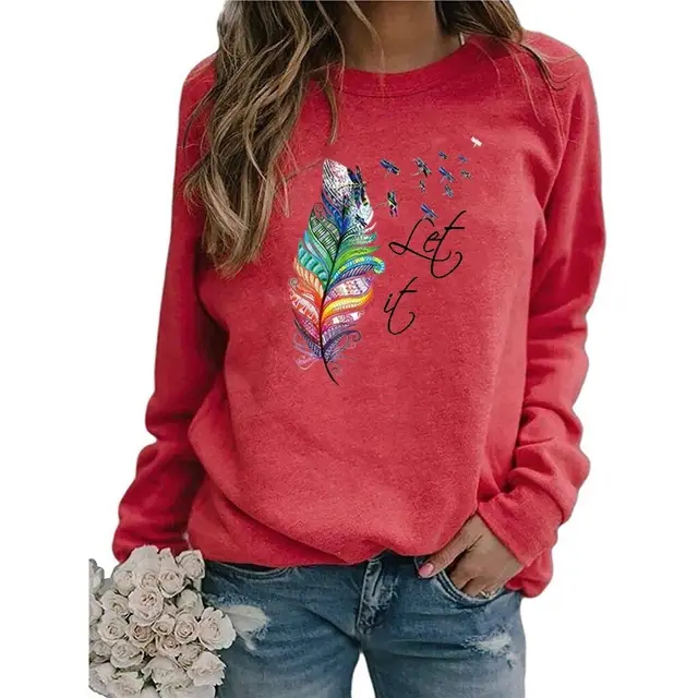 Animal European And American Print Crew Neck Sweater Red - Shop at LoveMi
