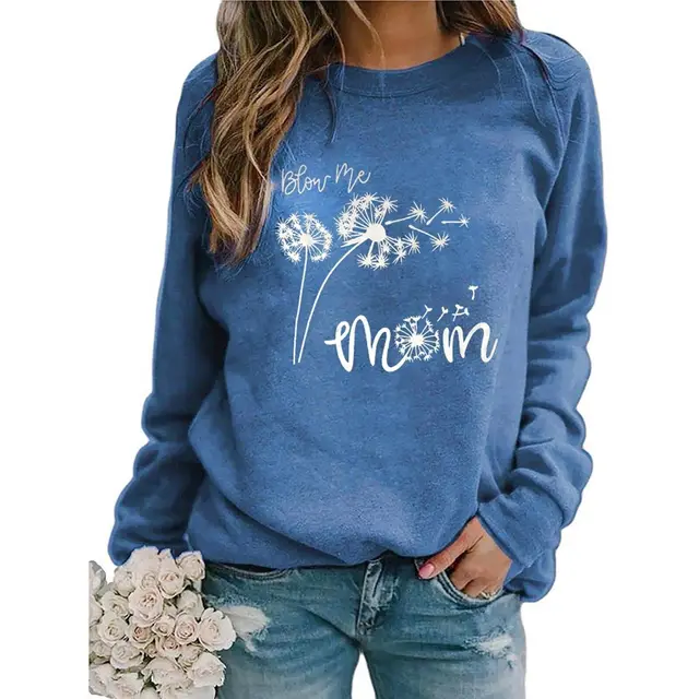 Animal European And American Print Crew Neck Sweater Blue - Shop at LoveMi