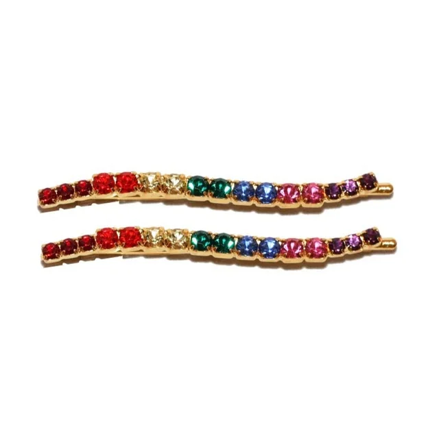 Hyuna Style Hairpin Rhinestone Colored Word Clip Wavy Temperament Ethnic Style Hair Ornament - Shop at LoveMi