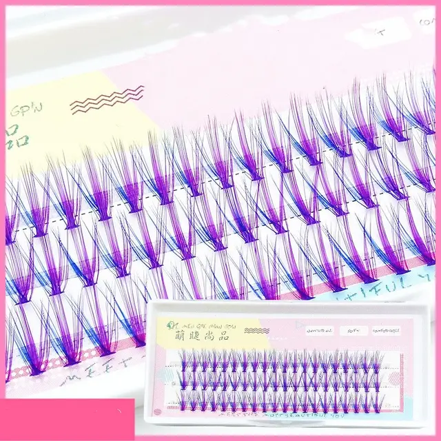 Mink Velvet Blue Violet Colored Flowers With Thick and Lifelike Planting False Eyelashes Purple - Shop at LoveMi