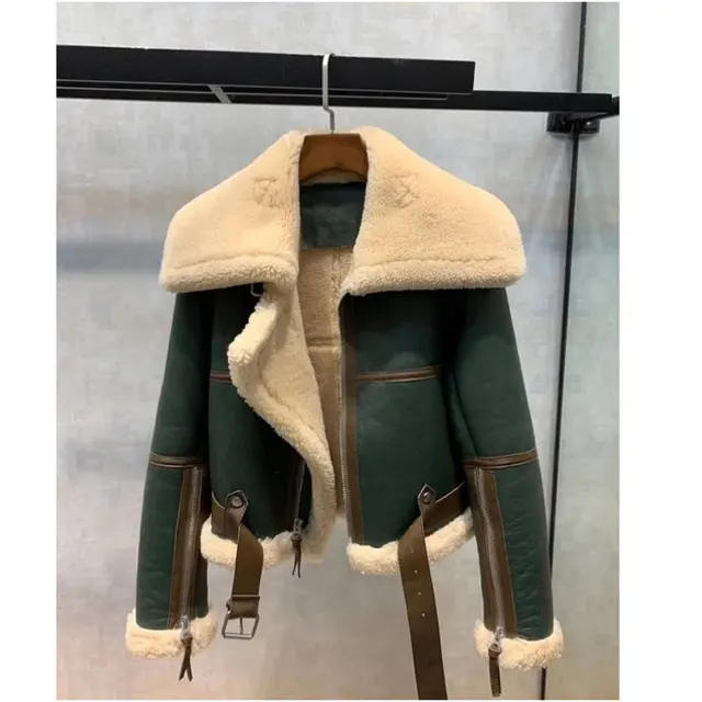 Green Stitching Big Lapel Motorcycle Suit Green - Shop at LoveMi