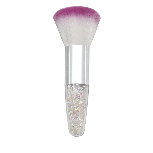 Conical Diamond Particles Transparent Handle Makeup Brush Pink - Shop at LoveMi