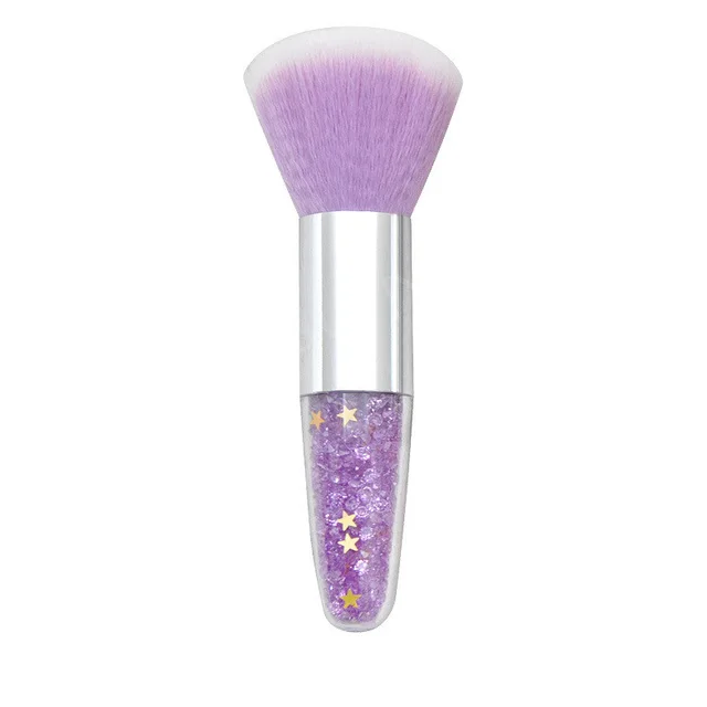 Conical Diamond Particles Transparent Handle Makeup Brush Purple - Shop at LoveMi