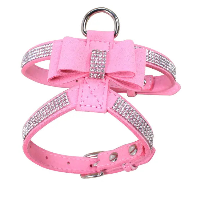 Shiny Rhinestone Anti strike off Pet Chest Strap Leash Pink - Shop at LoveMi