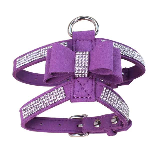Shiny Rhinestone Anti strike off Pet Chest Strap Leash Purple - Shop at LoveMi