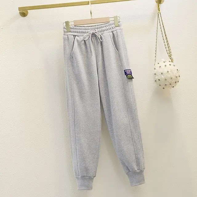 Fashion Loose High Waist Padded Harem Pants Grey - Shop at LoveMi