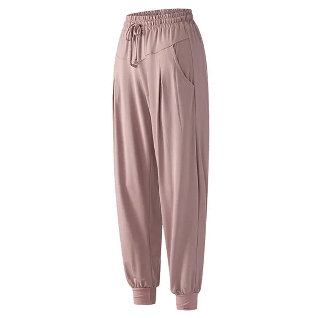 Loose Feet Running Fitness Solid Color Pockets Pink - Shop at LoveMi