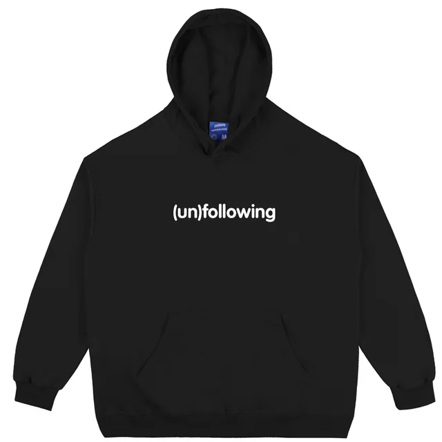 Fashion Drop Shoulder Letter Print Pullover Hoodie Black - Shop at LoveMi