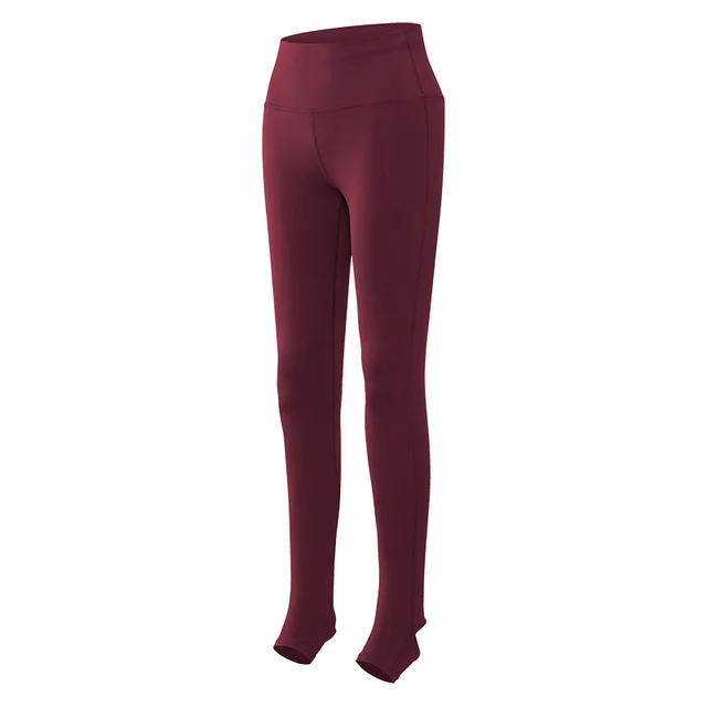 The New Yoga Pants Step On The Feet High Waist Tight Fitting And Quick Drying Wine Red - Shop at LoveMi