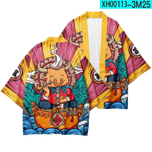 Fashion Red Year Of The Ox Printed Robe Top - Shop at LoveMi