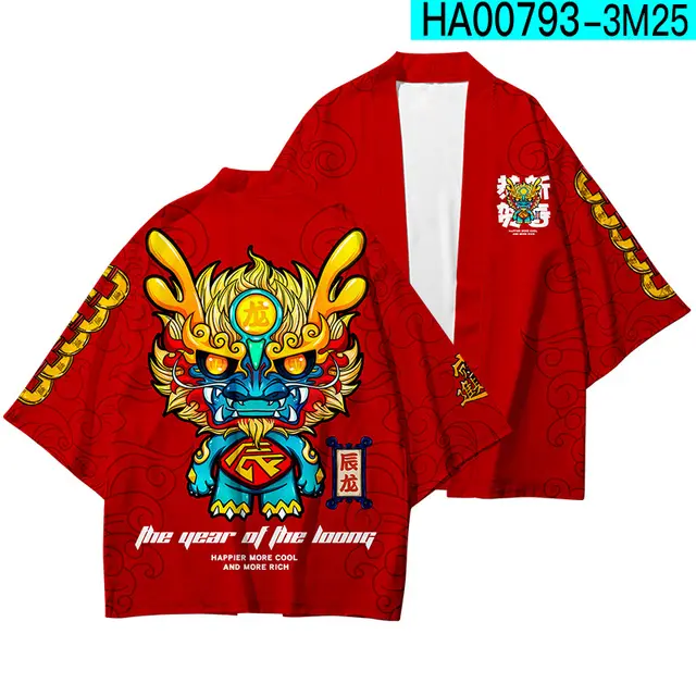 Fashion Red Year Of The Ox Printed Robe Top G - Shop at LoveMi