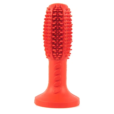 The New Dog Toothbrush, Dog Molar Teeth Cleaning Stick, Leaking Food Device, Bite Resistant Dog Toy Red - Shop at LoveMi