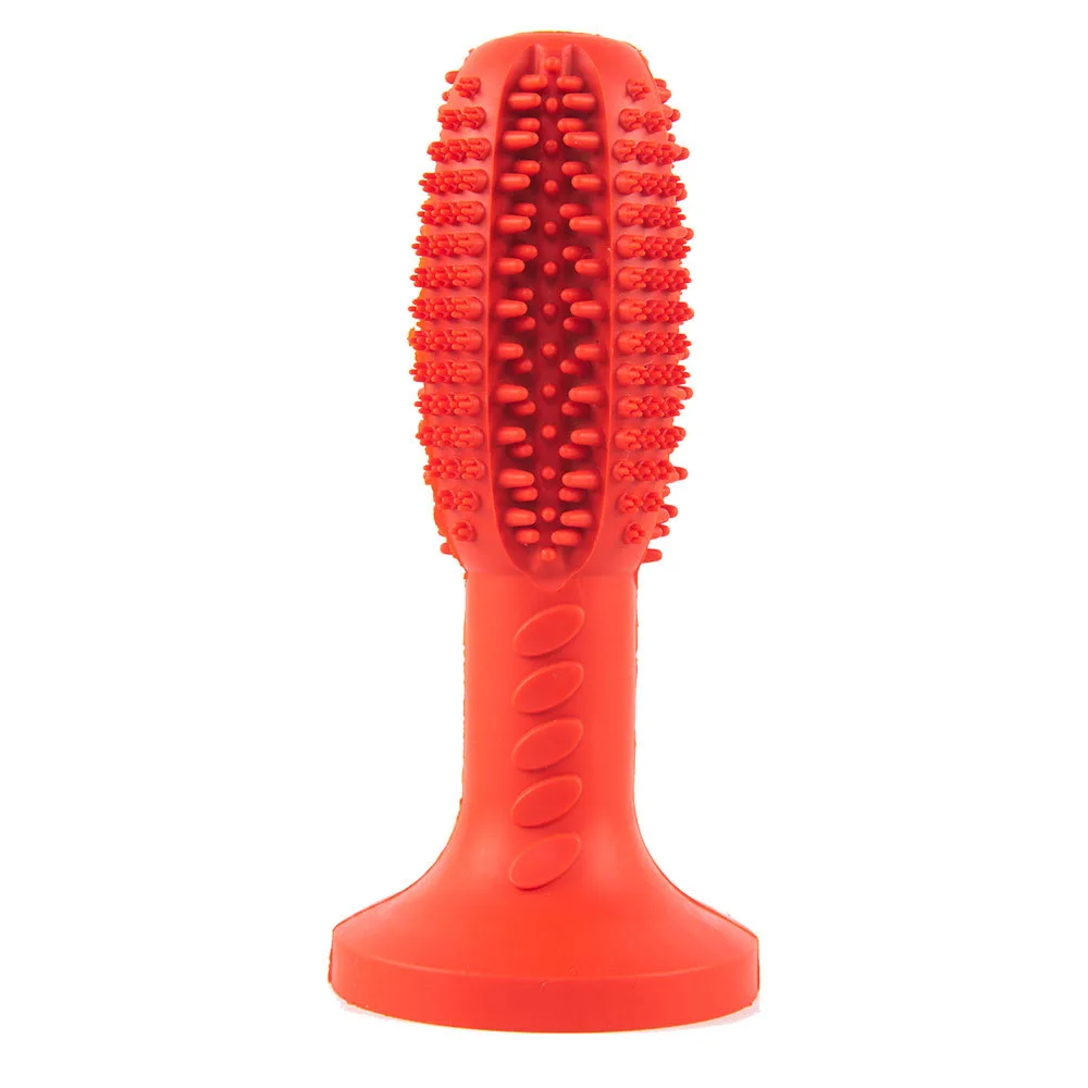 The New Dog Toothbrush, Dog Molar Teeth Cleaning Stick, Leaking Food Device, Bite Resistant Dog Toy - Red
