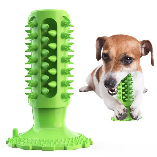 Teeth Cleaning Dog Toothbrush Sucker Molar Stick Dog Bite Toy Green - Shop at LoveMi