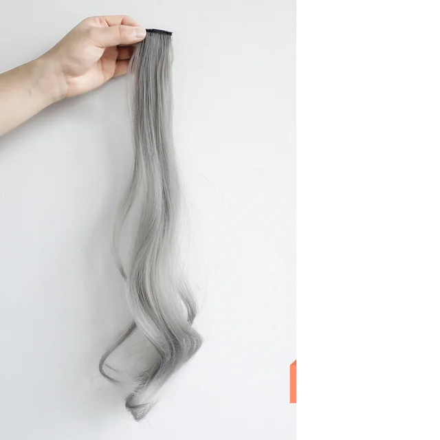Curly Hair Hanging Ears, Hair Extension, Highlighting, Long Hair, Popular Color Wig Light Grey - Shop at LoveMi
