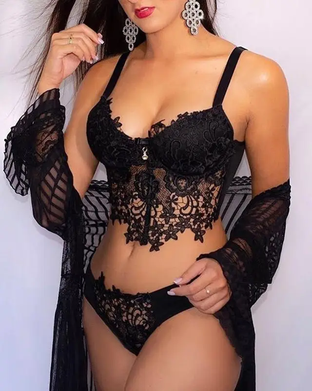 Se Xy Suit Lace Hollow Se Xy Sling Se Xy Lingerie Women Black - Shop at LoveMi
